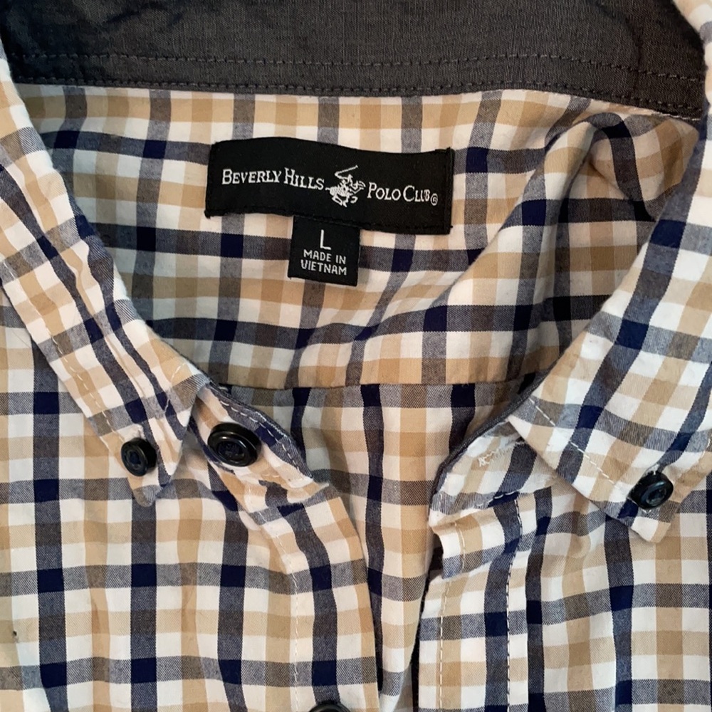 Men’s large button down blue/beige - Picture 3 of 7